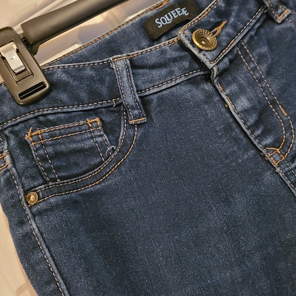 Squeeze Girls Dark Denim Skinny Jeans size 8 - Picture 2 of 5